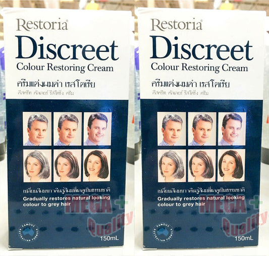 2 x Restoria Discreet Hair Colour Restoring Cream Take Years of Your Age 150 ml.