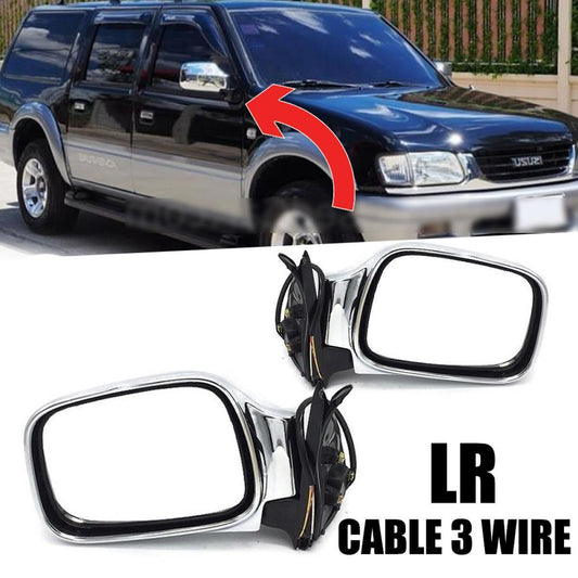 Side Mirror Chrome Cable 3 Wire RH For Isuzu TFR Holden Rodeo Pickup 1999 - 2001