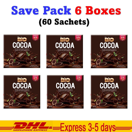 6x Bio Cocoa Mix Detox Weight Loss Slimming Reduce Belly 0%Sugar Fat Burn 60Kcal