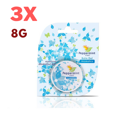 3x PEPPERMINT FIELD Balm Gel Original Aromatics Fresh Smell Relieve Stuffy 8 g