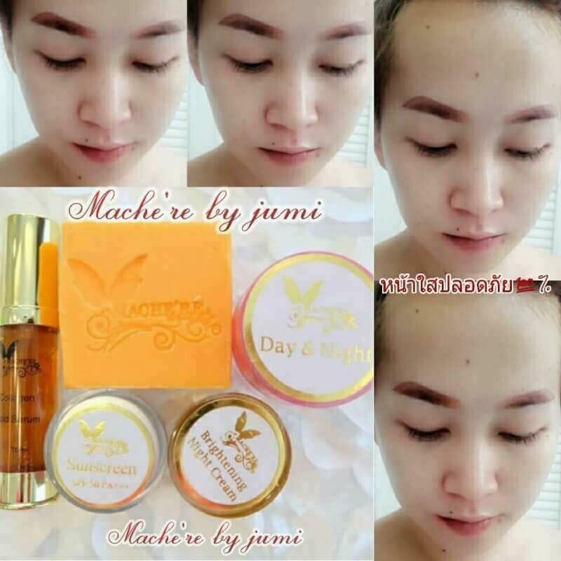 Mache're Gold Whitening Cream Perfect Set Bright Smooth Skin Face Care