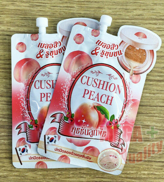2x Meiji Cushion Peach Extracts Skin Blur Acne Light Makeup Daily 10g