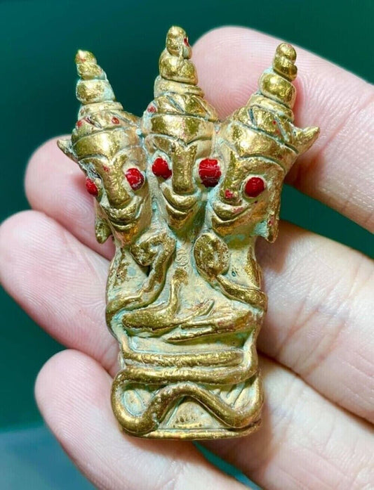 Amulet Magic 3 Head 6 Hand Ngang 2nd Buddha Thai Charm Love Money Power Ajarn O
