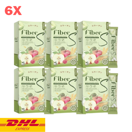 6x Fiber S Premix Drink Powder Prebiotic Reduce Belly Help Excretion Bright Skin