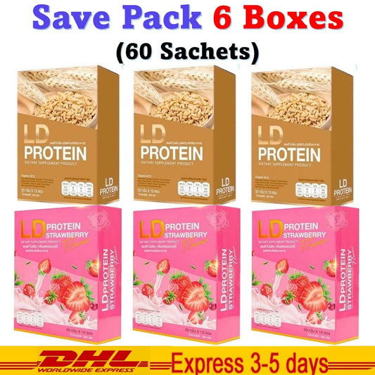 3 LD Protein Malt + 3 LD Protein Strawberry Weight Management 0% Fat 0% Sugar