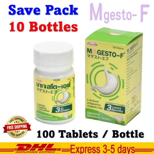 10x Magesto-F Digestive for Relief Gastric Pain Antacid Indigestion Heart-burn