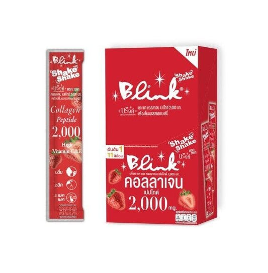 Blink Shake Shake Collagen 2,000 mg. Strawberry Drink Skin Care 20 sachets