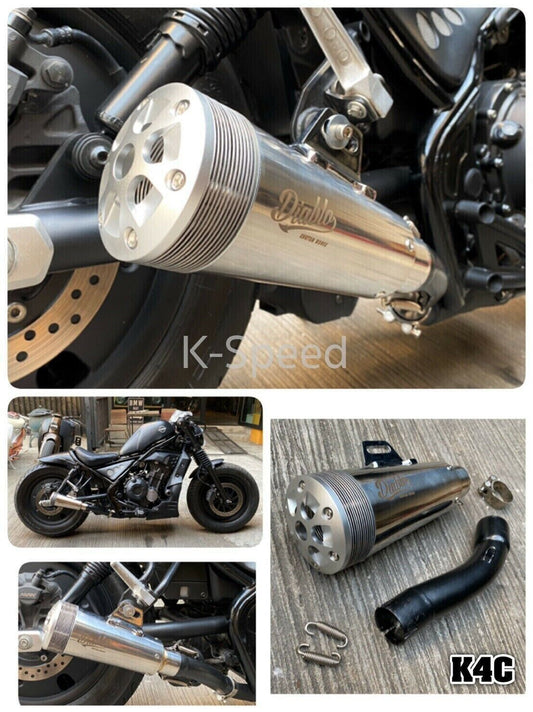 Diablo K4C Exhaust Pipe Muffler Tips Slip For Honda Rebel 500 2017 - 2021