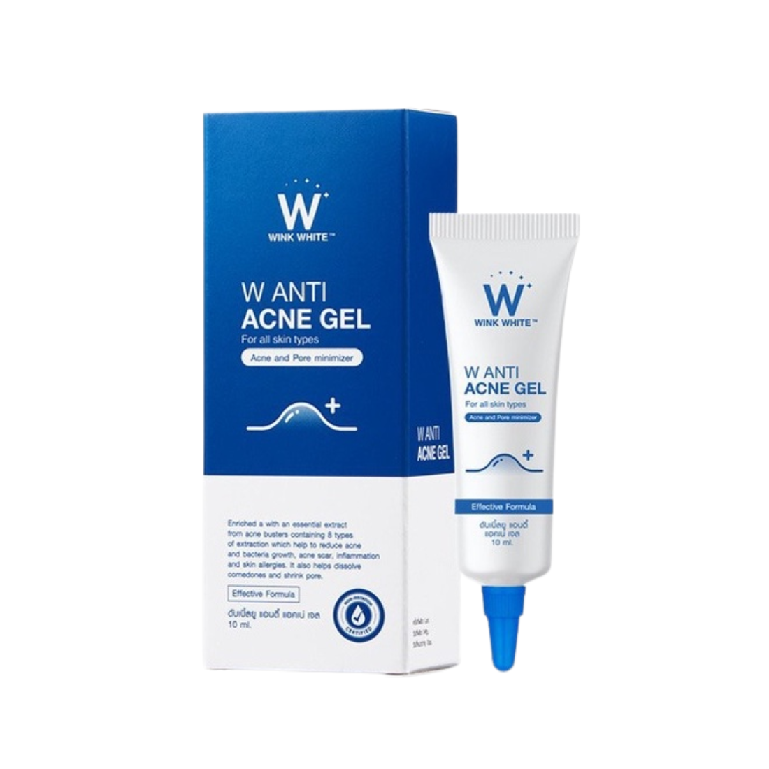 Wink White W Anti Acne Gel Reduce Pore Minimizer Non-irritation Skin Mild 10 ml