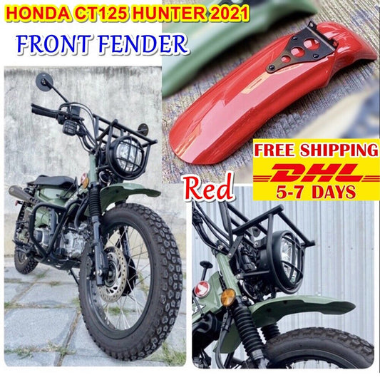 T7 Red Front Fender For Honda Ct125 Hunter Cub 2021 125 Trail Guard Rack New