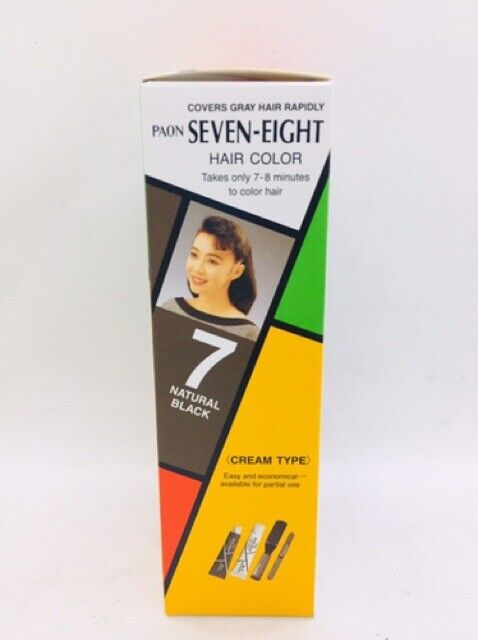 PAON Seven Eight Hair Color Dye [No.7 # Natural Black] 7-8 MIN Quick Permanent