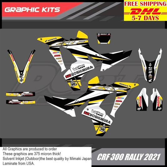 S5 Stickers Kit For Honda CRF 300 Rally 2021 Motocross Graphics Bike Decals crf