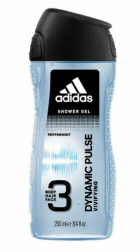 Adidas Dynamic Pulse Vivifying 3 Shower Gel Body Hair Face Wash 250ml