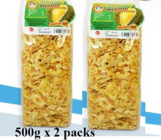 500g x 2 Fried Durian Chips Monthong Thailand Fruit Exotic Healthy Snack Vegan