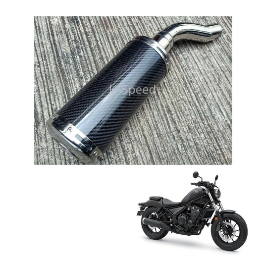 Carbon Round Muffler Exhaust Slip For Honda Rebel 500cc CMX 2017 2021