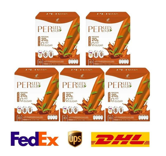 5x PerLeen Cha Thai Protein drink, 20g of protein, Thai tea, 0% sugar Low Fat