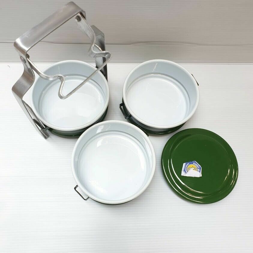 Thai Enamel Tiffin Lunch Box Food Carrier Container Pinto Bento Enamelware