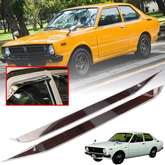 Weather Rain Visor Chrome Wind Shield For Toyota Corolla KE30 TE31 KE55 Coupe