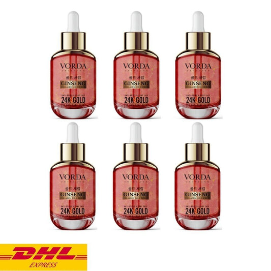6x Vorda Ginseng Collagen Gold Serum 24k Anti-aging Wrinkles Dark Spots 30 ml