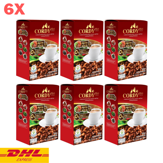 6x NEW Cordy Plus Coffee Instant Vitamins Cordyceps Garnoderma Herbal for Health