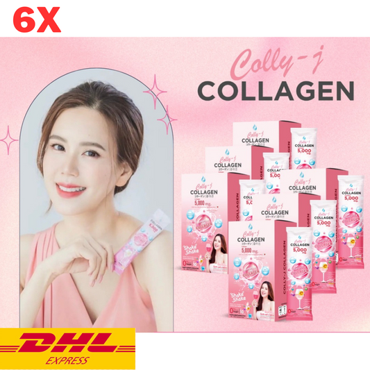 6x COLLY J Collagen Powder 5000 mg Bright Nourish Skin Hair Nails Reduce Acne