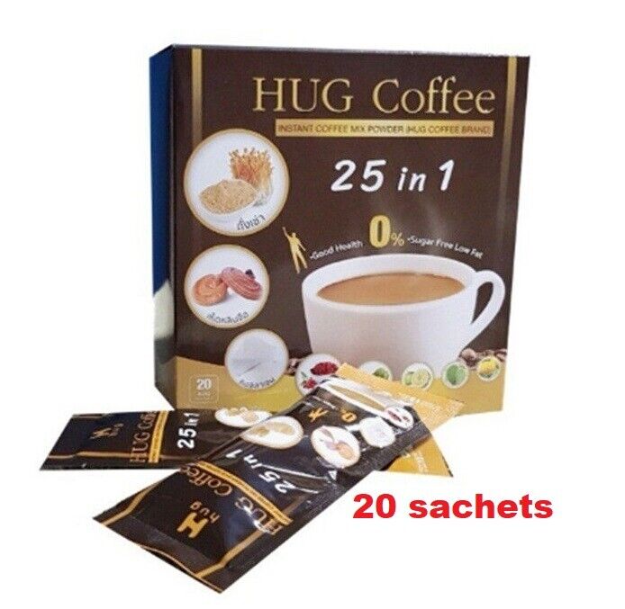 Hug Instant Arabica Coffee Mix 25 in1 Powder Weight Control Low Fat Sugar Free