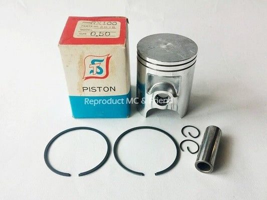 Yamaha RX100 Piston+Ring+Pin+Clips Set Size Oversize 0.50 (Diameter = 52.50mm.)