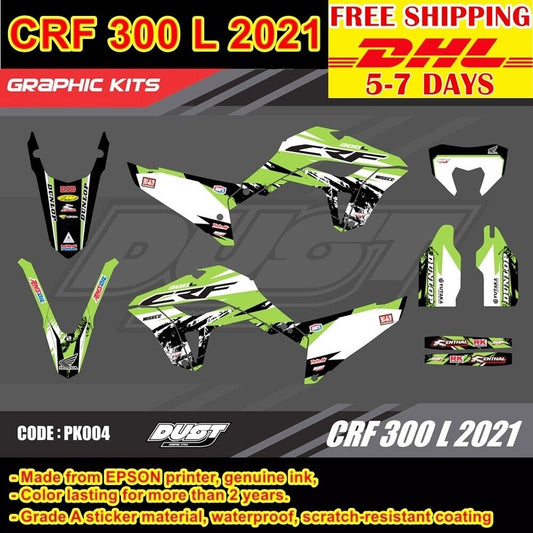 Stickers Kit For Honda CRF 300 L 2021 Motocross Graphics Whole Bike Decals PK004