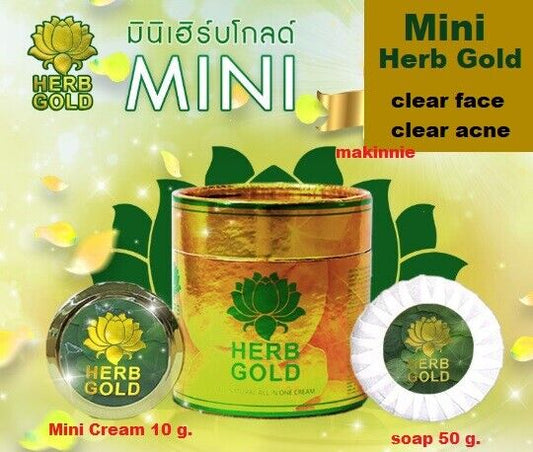 Mini Set Herb Gold Cream 10g.& Soap 50g. Facial cream Bright Skin Smooth