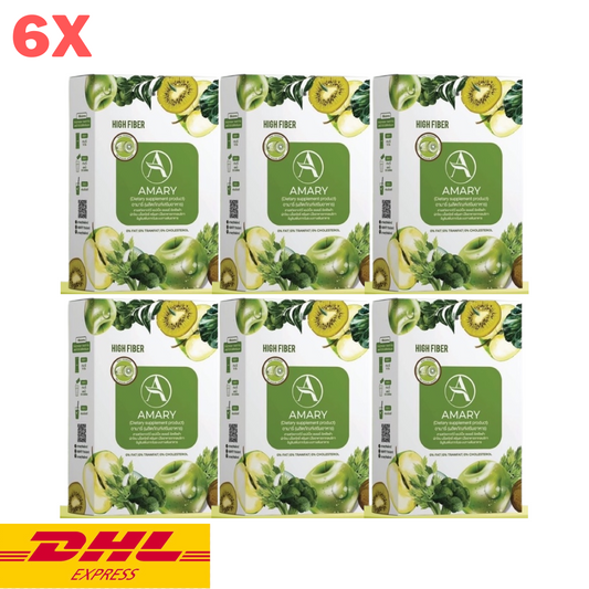6x Amary Fiber Detox Green Drink Powder Weight Control Slimming Burn Bright Skin