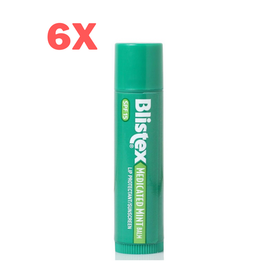 6x Blistex Medicated Mint Lip Balm Care SPF15 Sunscreen Protectant 0.15 oz/4.25g
