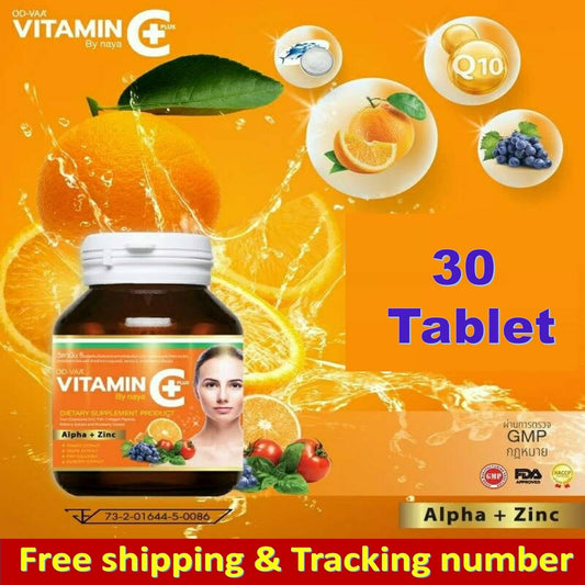 VITAMIN C PLUS ALPHA ZINC Wrinkle Antioxidant Aura Radiance Skin Care 30Tablets