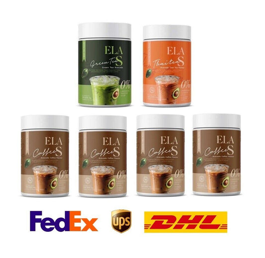 6x ELA S Instant Coffee Thai Tea Green Tea Drink 0% sugar Control weight Healthy