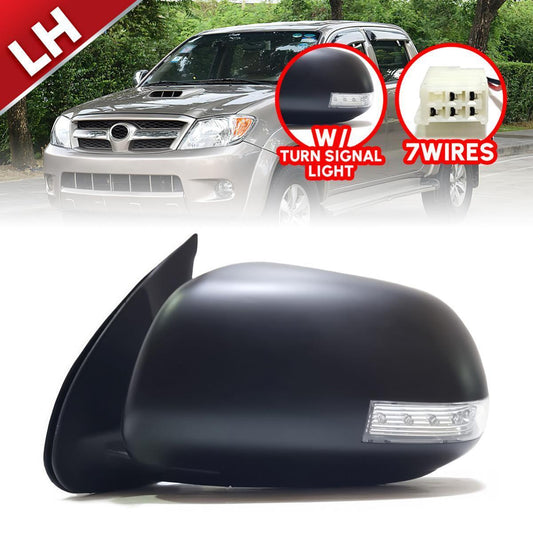 Black LH Side Wing Mirror Electric 7 Wires FIT Toyota Hilux Fortuner 2005-2011