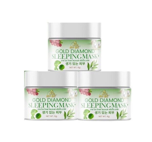 3x My BO Gold diamond Sleeping mask gold green tea antioxidants Reduce wrinkles