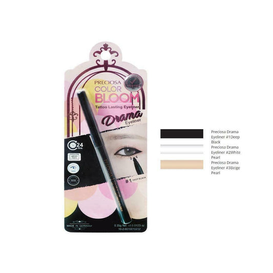 PRECIOSA Color Bloom Tattoo Lasting Drama Eyeliner #1 Deep Black 0.35 g