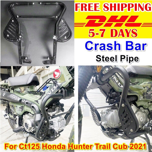 A3 Black Crash Bar For Ct125 Honda Hunter Cub 2021 125 Trail Front Guard Rack