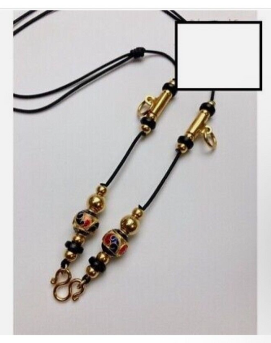 Thai Buddha Buddhist Amulet Rope 3 hook 30" j Handmade Pendant Black Necklace