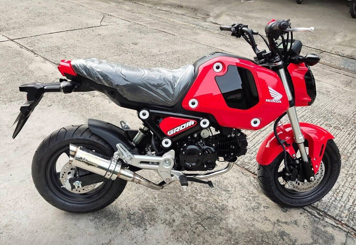 AR EXHAUST PIPE HONDA GROM 125 MSX 125 21-2022 FULL SYSTEM LOW MOUNT CHROME