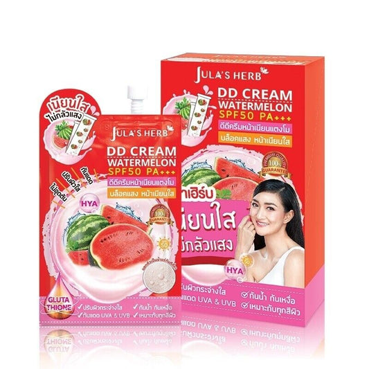 Jula's Herb DD Cream Watermelon SPF50 PA+++ Sunscreen Brightening Skin 8ml x6sac