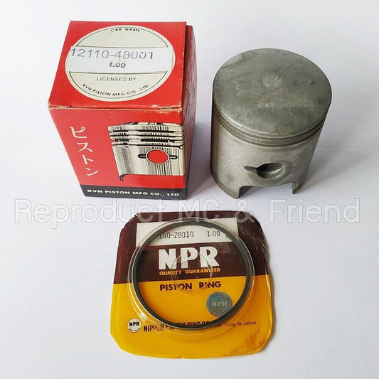 Piston & Ring Set 1.00 OS Dia=57.00mm Fits Suzuki TS125 TC125 RV125 DS125