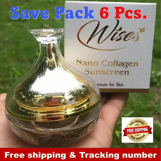 6Pcs Wise Nano Collagen Sunscreen Cream Long Lasting Waterproof SPF50 PA++