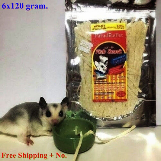 6x Snack Hamster Paradise Pet Fish Protein Sugar Glider Animal Teeth Care 120g.