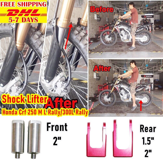 Shock Lifter 2" Front 2" Rear For HONDA CRF 300L RALLY RL Aluminum CNC Forming