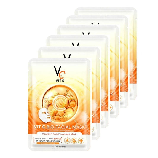 6x Ratcha VC Vit C Bio Facial Mask Vitamin C Treatment Facial Skin Moisturizing