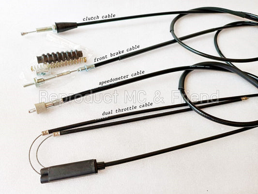 Set 4 Cables : Speedometer /Front brake /Clutch /Throttle For Suzuki A80 A100