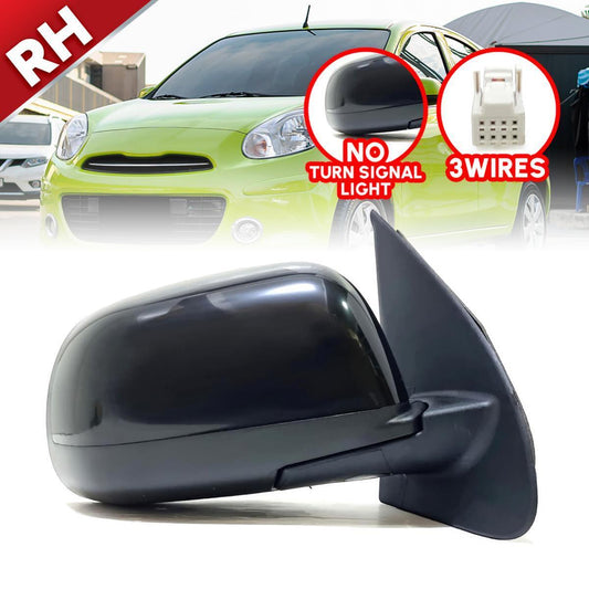 Side Wing Mirror Black Electric 3 Wires RH FIT Nissan March Micra 2011-2018 K13