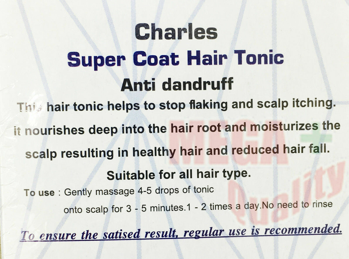 2 x Cs Charles Super Coat Hair Tonic Regrowth Anti-dandruff With Vitamin 100ml.