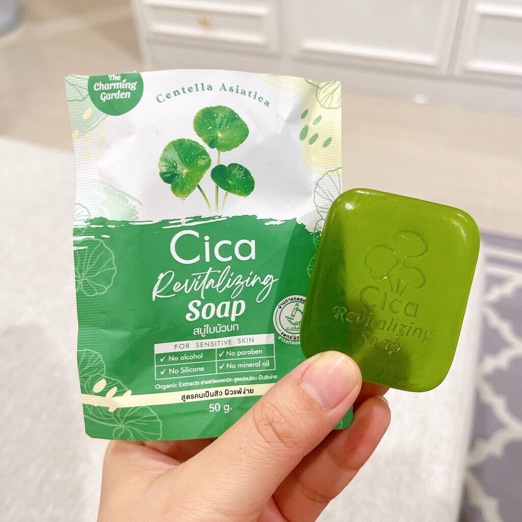 12x The Charming Garden Cica Soap Revitalizing Centella Reduce Dark Spots 50 g