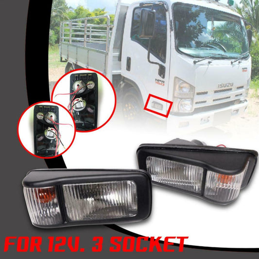 Side Marker Lights 12V. Pair For Isuzu ELF Truck NPR 150 NQR NMR NRR NLR 130
